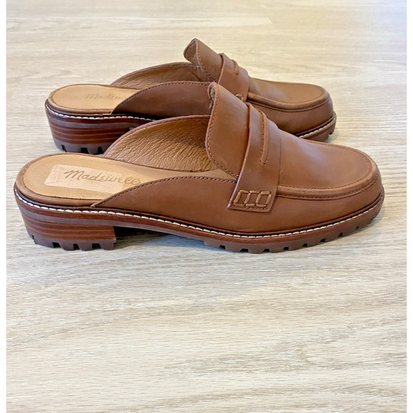 Madewell Corinne Lugsole Loafer Mule 8 Dried Maple Brown Chunky 90's Preppy - Picture 6 of 14